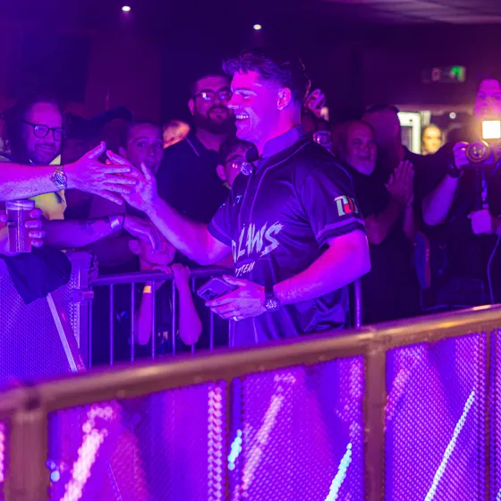 Outlaws alongside the crowd